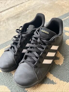 adidas Black Sneakers with White Stripes